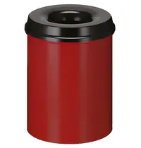 V-Part Afvalbak | Metaal | Rood/Zwart | 15L | Open | Vlamdovend | Ø260x360(h)mm 