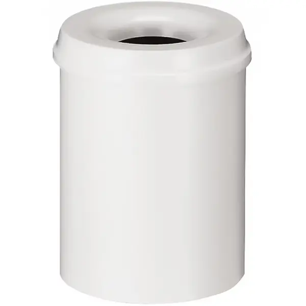 Afvalbak | Metaal | Wit | 15L | Open | Vlamdovend | Ø260x360(h)mm