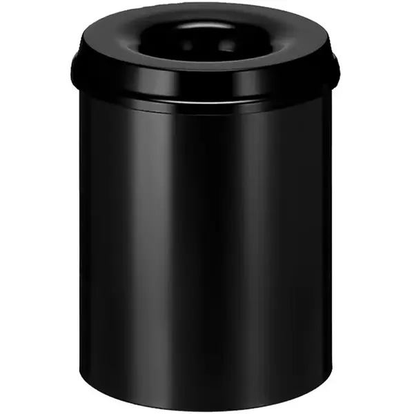 Afvalbak | Metaal | Zwart | 15L | Open | Vlamdovend | Ø260x360(h)mm