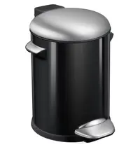 EKO Pedaalemmer | BELLE DELUXE | RVS | Zwart | 5L | Klapdeksel | Ø205x300(h)mm 