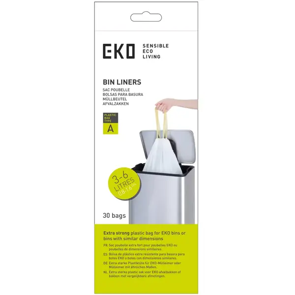 Afvalzakken | Kunststof | Wit | 6L | EKO Afvalbakken | 720 Stuks | 350x400(h)mm