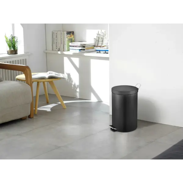 Pedaalemmer | Zwart | 12L | Klapdeksel | Ø248x400(h)mm