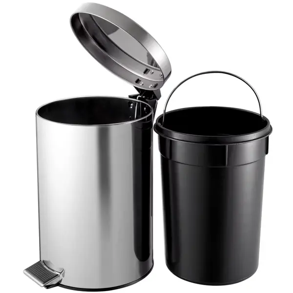 Pedaalemmer | RVS | 12L | Klapdeksel | Ø248x400(h)mm