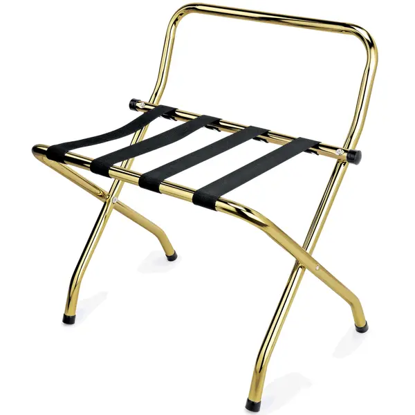 Kofferstandaard | Staal | Goudkleurig | Inklapbaar | Wandbescherming | 595x590x605/795(h)mm