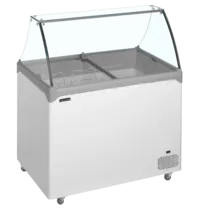 Tefcold Schepijsvitrine | NIC | 186L | 4x 5L | -14°C/-24°C | Statisch | Gekoelde Reserve | Wielen (Geremd) | 740x650x885(h)mm