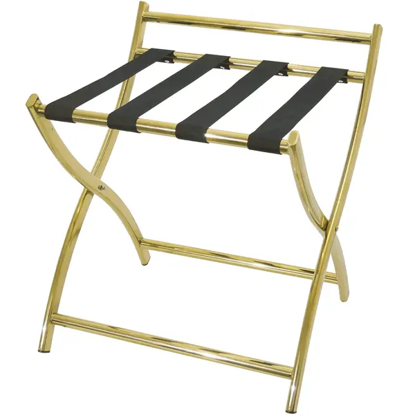 Kofferstandaard | RVS | Goudkleurig | Inklapbaar | Wandbescherming | 505x450x515/610(h)mm