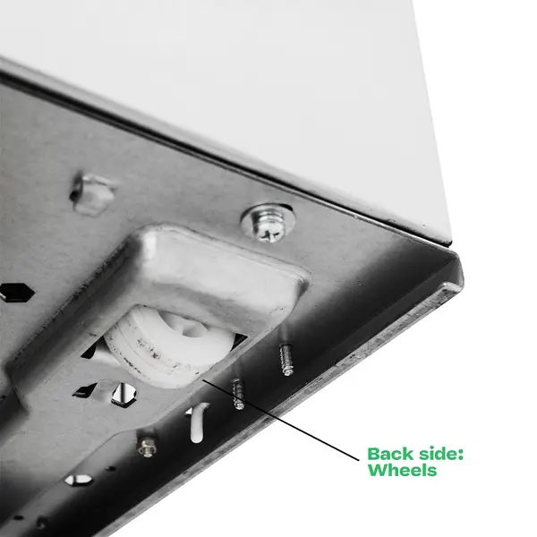 Koelkast | Energiezuinig | 101L | RVS | +2°C/+8°C | Geforceerd | 3 Laden | Wielen | 600x605x810(h)mm