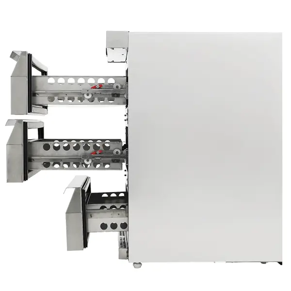 Koelkast | Energiezuinig | 101L | RVS | +2°C/+8°C | Geforceerd | 3 Laden | Wielen | 600x605x810(h)mm