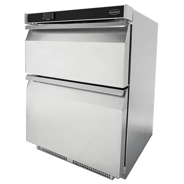 Koelkast | Energiezuinig | 101L | RVS | +2°C/+8°C | Geforceerd | 2 Laden | Wielen | 600x605x810(h)mm