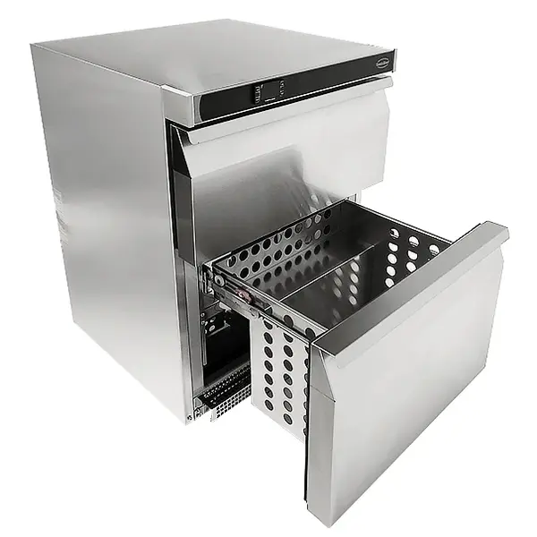 Koelkast | Energiezuinig | 101L | RVS | +2°C/+8°C | Geforceerd | 2 Laden | Wielen | 600x605x810(h)mm