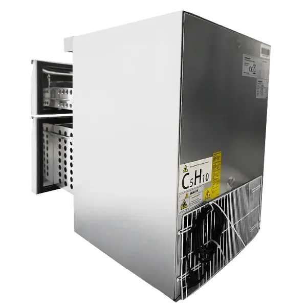 Koelkast | Energiezuinig | 101L | RVS | +2°C/+8°C | Geforceerd | 2 Laden | Wielen | 600x605x810(h)mm