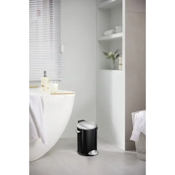 Pedaalemmer | BELLE DELUXE | RVS | Zwart | 3L | Klapdeksel | Ø167x260(h)mm