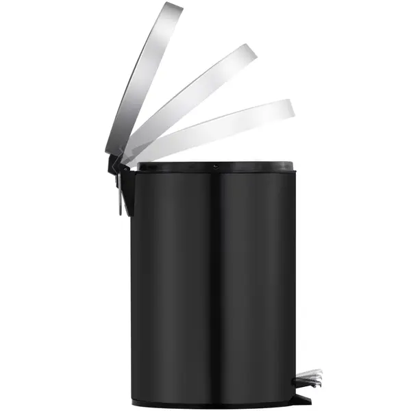 Pedaalemmer | Zwart | 5L | Klapdeksel | Ø203x284(h)mm