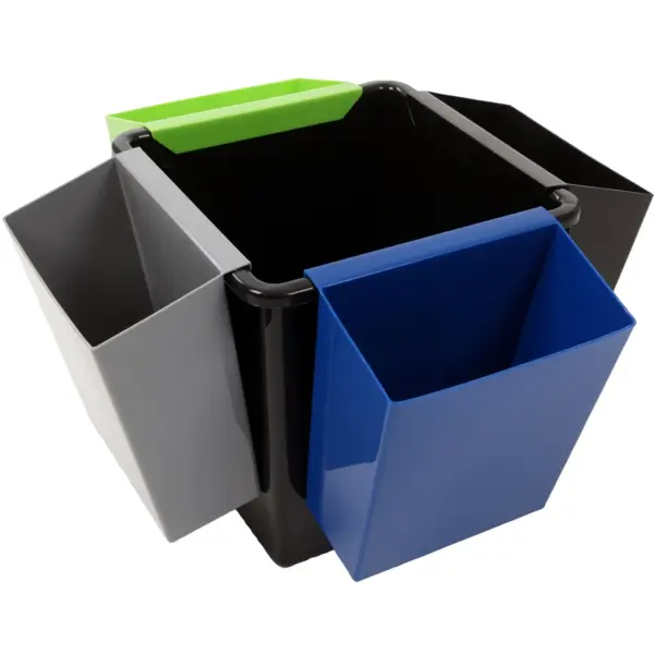 Afvalbak | Kunststof | Zwart | 27L | Open | Afvalscheiding | 340x340x360(h)mm