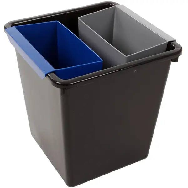 Afvalbak | Kunststof | Zwart | 27L | Open | Afvalscheiding | 340x340x360(h)mm
