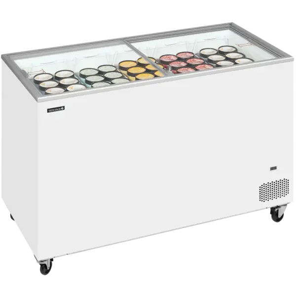 Vrieskist | IC | 401L | Wit | -14°C/-24°C | Statisch | Schuifdeksels | Wielen (Geremd) | 1300x630x892(h)mm