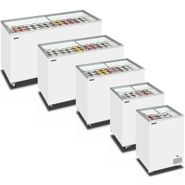 Vrieskist | IC | 555L | Wit | -14°C/-24°C | Statisch | Schuifdeksels | Wielen (Geremd) | 1750x630x892(h)mm