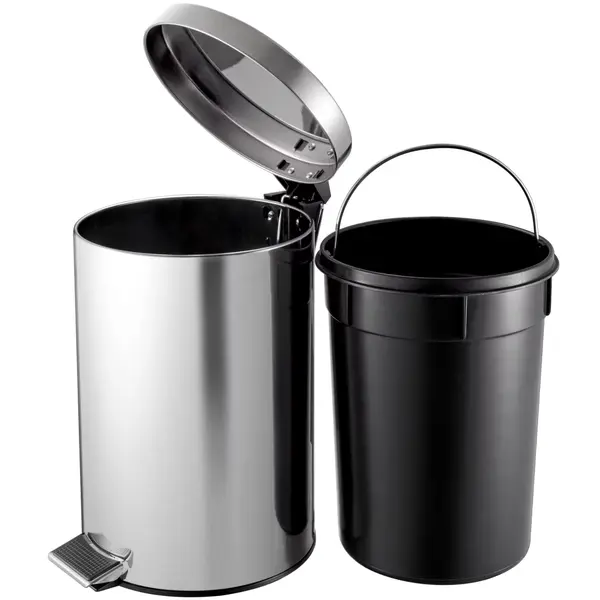 Pedaalemmer | RVS | 3L | Klapdeksel | Ø167x270(h)mm