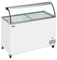 Tefcold Schepijsvitrine | IC | 401L | 10x 5L | -14°C/-24°C | Statisch | Gekoelde Reserve | Wielen (Geremd) | 1300x630x1250(h)mm