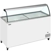 Tefcold Schepijsvitrine | IC | 491L | 12x 5L | -14°C/-24°C | Statisch | Gekoelde Reserve | Wielen (Geremd) | 1550x630x1250(h)mm