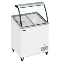 Tefcold Schepijsvitrine | IC | 176L | 4x 5L | -14°C/-24°C | Statisch | Gekoelde Reserve | Wielen (Geremd) | 720x615x1295(h)mm