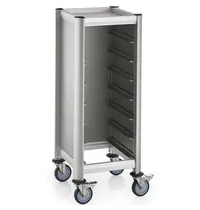 WAS Germany Regaalwagen | MENSA | Aluminium/Hout | 7 Etages (455x355) + Bovenblad | Wielen (Geremd) | 475x515x1250(h)mm 