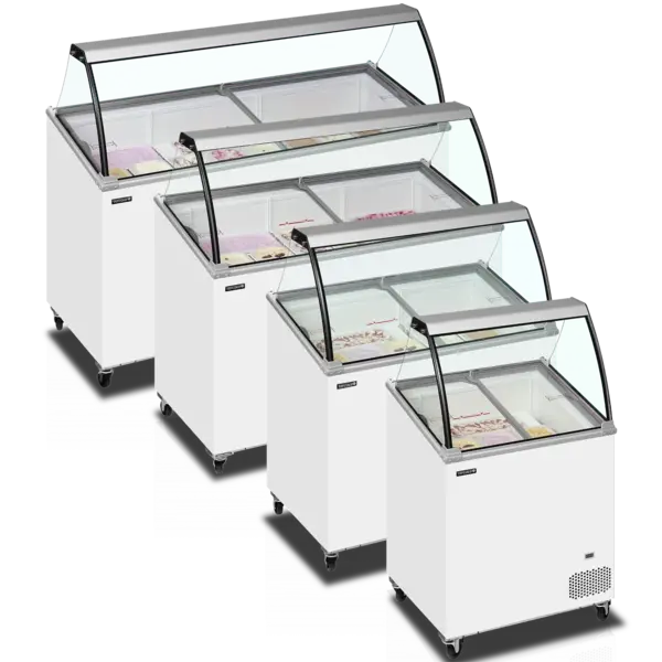 Schepijsvitrine | IC | 352L | 9x 5L | -14°C/-24°C | Statisch | Gekoelde Reserve | Wielen (Geremd) | 1300x615x1295(h)mm