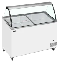 Tefcold Schepijsvitrine | IC | 352L | 9x 5L | -14°C/-24°C | Statisch | Gekoelde Reserve | Wielen (Geremd) | 1300x615x1295(h)mm