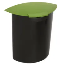 Luxus Inzetbakje | Kunststof | Groen/Zwart | 6L | Luxus Afvalbakken | Incl. Deksel | 290x160x315(h)mm 
