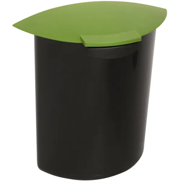 Inzetbakje | Kunststof | Groen/Zwart | 6L | Luxus Afvalbakken | Incl. Deksel | 290x160x315(h)mm