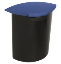 Luxus Inzetbakje | Kunststof | Blauw/Zwart | 6L | Luxus Afvalbakken | Incl. Deksel | 290x160x315(h)mm 