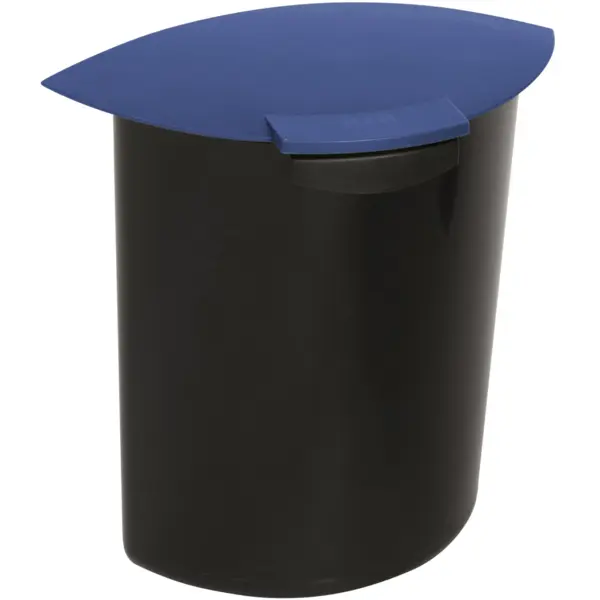 Inzetbakje | Kunststof | Blauw/Zwart | 6L | Luxus Afvalbakken | Incl. Deksel | 290x160x315(h)mm
