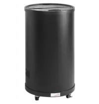 Tefcold Koelemmer | 53L | Zwart | +2°C/+12°C | Statisch + Ventilator | Klapdeksel | Wielen (Geremd) | Ø457x830(h)mm