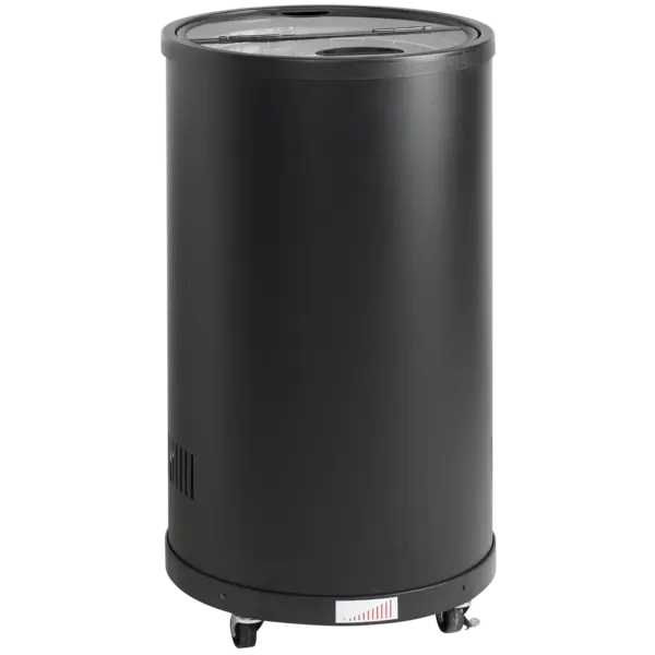 Koelemmer | 53L | Zwart | +2°C/+12°C | Statisch + Ventilator | Klapdeksel | Wielen (Geremd) | Ø457x830(h)mm