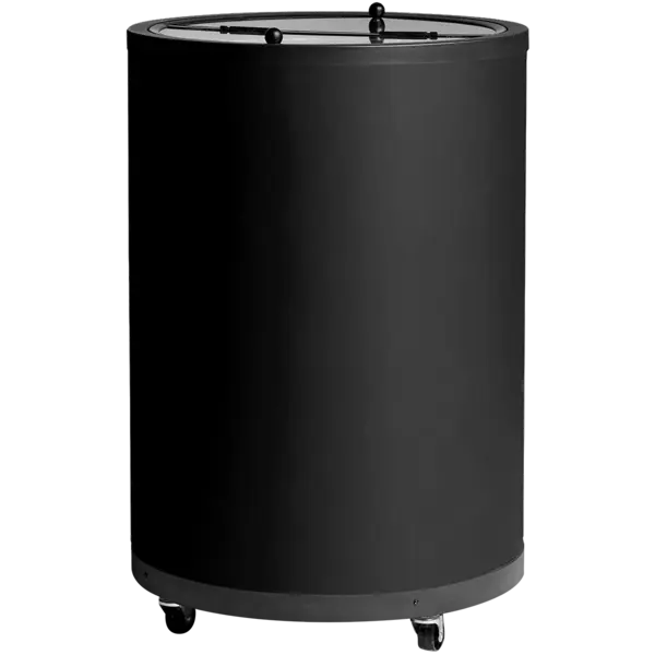Koelemmer | 80L | Zwart | +2°C/+12°C | Statisch + Ventilator | Klapdeksel | Wielen (Geremd) | Ø567x830(h)mm