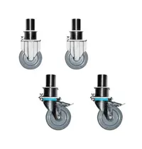 Diamond Wielenset | INNOVA SELECTION | Verstelbare Hoogte | 4 Wielen (2 Geremd) | 205(h)mm