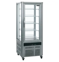 Tefcold Koelvitrine | UPD | 468L | Aluminium/RVS | +2°C/+12°C | Geforceerd | 6 Niveaus | Wielen (Geremd) | 706x706x1800(h)mm 