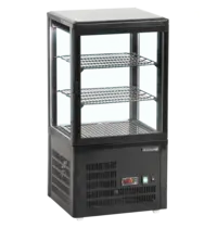 Tefcold Koelvitrine | UPD | 60L | Zwart | +2°C/+12°C | Geforceerd | 3 Niveaus | 428x386x855(h)mm 
