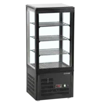 Tefcold Koelvitrine | UPD | 80L | Zwart | +2°C/+12°C | Geforceerd | 4 Niveaus | 428x386x1000(h)mm 