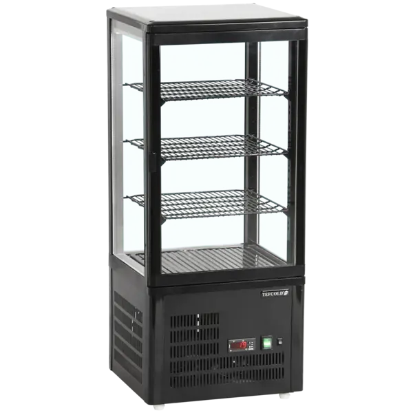 Koelvitrine | UPD | 80L | Zwart | +2°C/+12°C | Geforceerd | 4 Niveaus | 428x386x1000(h)mm