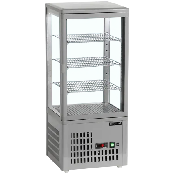Koelvitrine | UPD | 80L | Grijs | +2°C/+12°C | Geforceerd | 4 Niveaus | 428x386x1000(h)mm