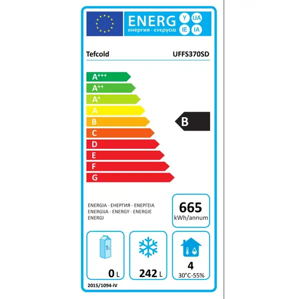 Vrieskast | SERIE UFF | 300L | Wit/Zwart | -14°C/-24°C | Statisch | Wielen | 595x600x1840(h)mm