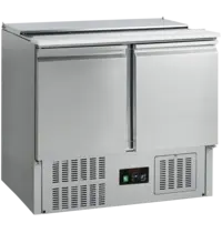 Tefcold Saladette | G-LINE | 260L | 2 Deuren (1/1 GN) | Boven 2x 1/1 GN + 2x 1/4 GN | +2°C/+10°C | Statisch + Ventilator | Schuif-/Klapdeksel + Snijblad | 900x700x877(h)mm