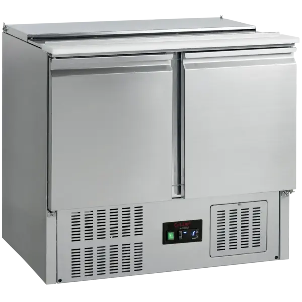 Saladette | G-LINE | 260L | 2 Deuren (1/1 GN) | Boven 2x 1/1 GN + 2x 1/4 GN | +2°C/+10°C | Statisch + Ventilator | Schuif-/Klapdeksel + Snijblad | 900x700x877(h)mm
