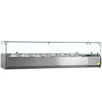 Tefcold Opzetkoelvitrine | V-LINE | 7x 1/4 GN | +2°C/+10°C | 1500x335x434(h)mm