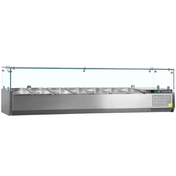 Opzetkoelvitrine | V-LINE | 7x 1/4 GN | +2°C/+10°C | 1600x335x434(h)mm