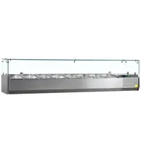 Tefcold Opzetkoelvitrine | V-LINE | 8x 1/4 GN | +2°C/+10°C | 1800x335x434(h)mm