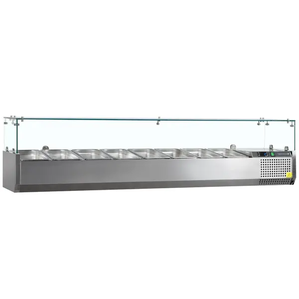 Opzetkoelvitrine | V-LINE | 8x 1/4 GN | +2°C/+10°C | 1800x335x434(h)mm