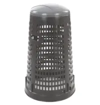 Luxus Afvalbak | RUFF | Kunststof | Grijs/Zwart | 110L | Klapdeksel | Afvalscheiding | Ø525x870(h)mm 