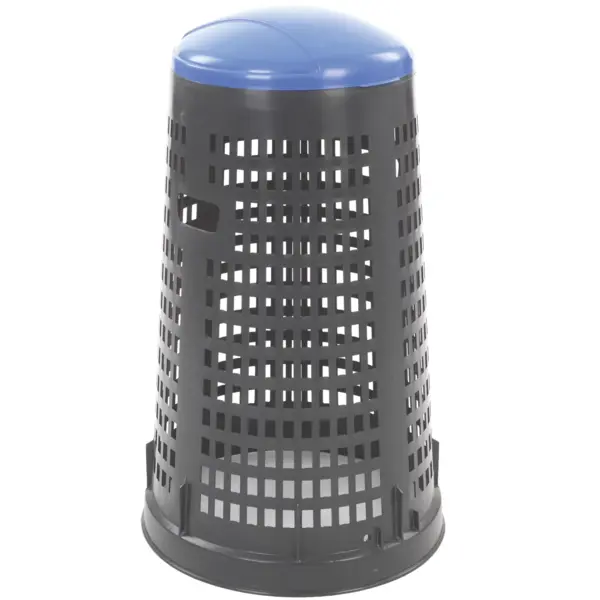 Afvalbak | RUFF | Kunststof | Blauw/Zwart | 110L | Klapdeksel | Afvalscheiding | Ø525x870(h)mm